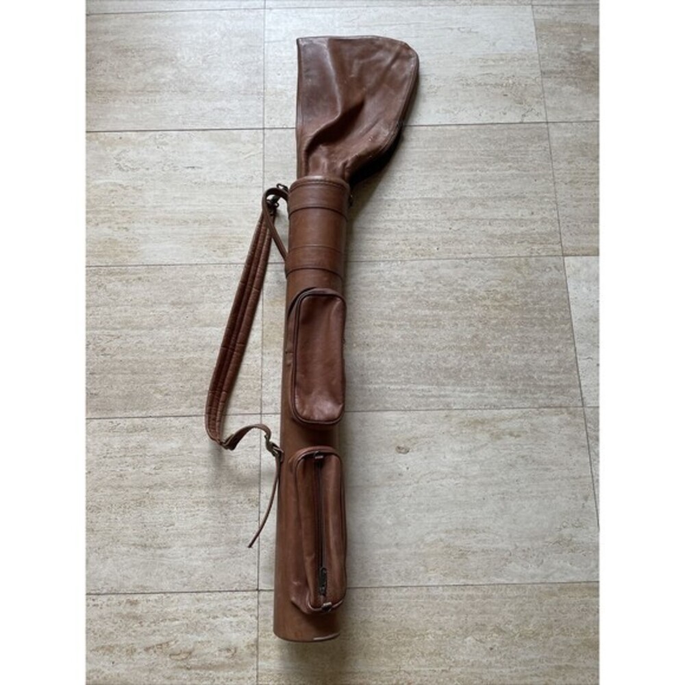 Piel Leather executve travel golf bag brown‎ rare